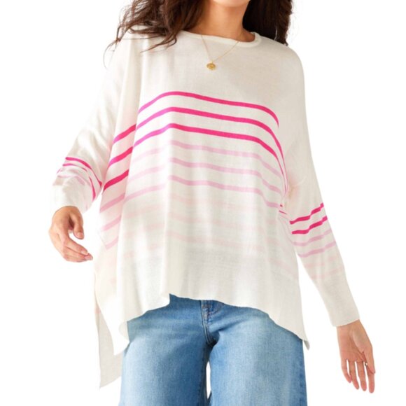 Mersea Amour Stripe Sweater Heart Elbow Patch One Size OS Lagenlook - Picture 2 of 16